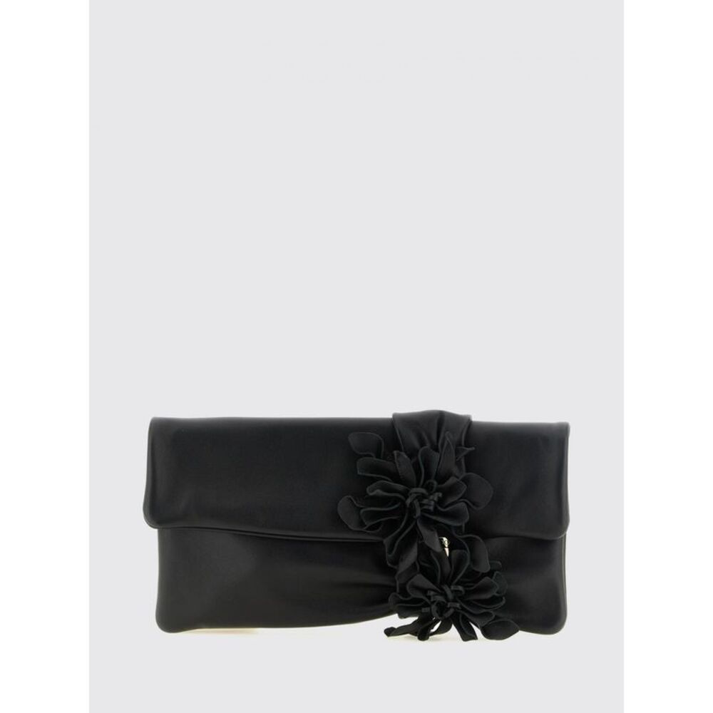 Jimmy Choo Women Jimmy Choo Zandra Lambskin Leather Clutch With Flower Applique
